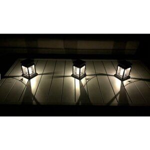 8 Pack Solar Hanging Lantern Outdoor Candle Effect Light with Stakes